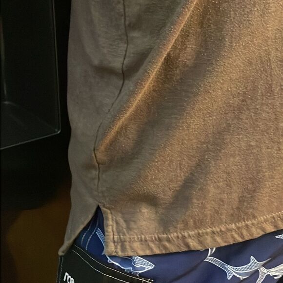 St. John’s Bay brown short sleeve 1/4 button pocketed polo shirt men’s medium - Picture 7 of 11